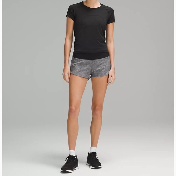 Lululemon Speed athletic running shorts black white - Picture 2 of 10